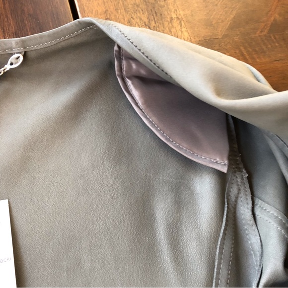 Worth Green Light Weight Leather Zip Jacket New Size 10 - Picture 7 of 16